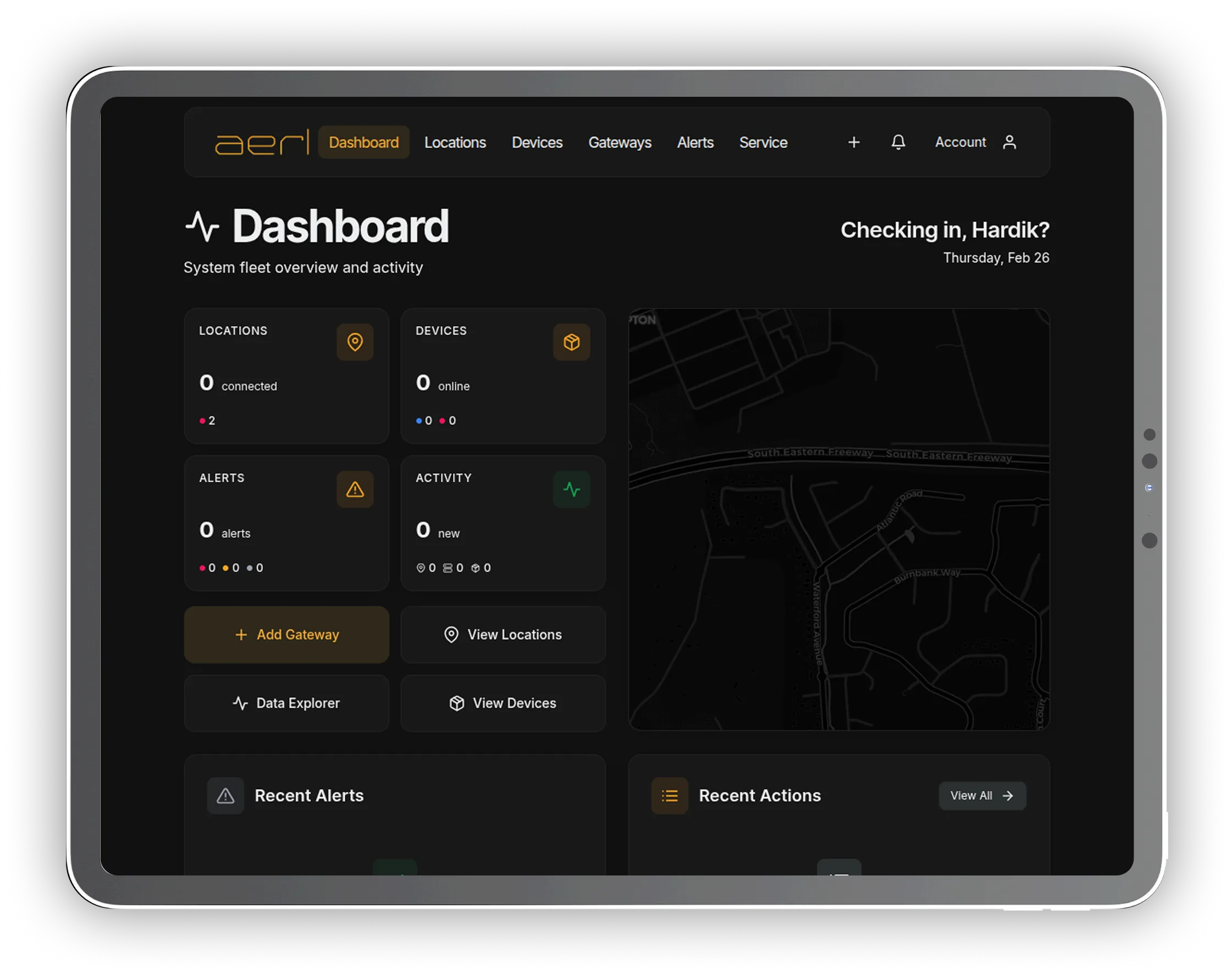 Centralized dashboard to manage multiple sites and devices from a single interface